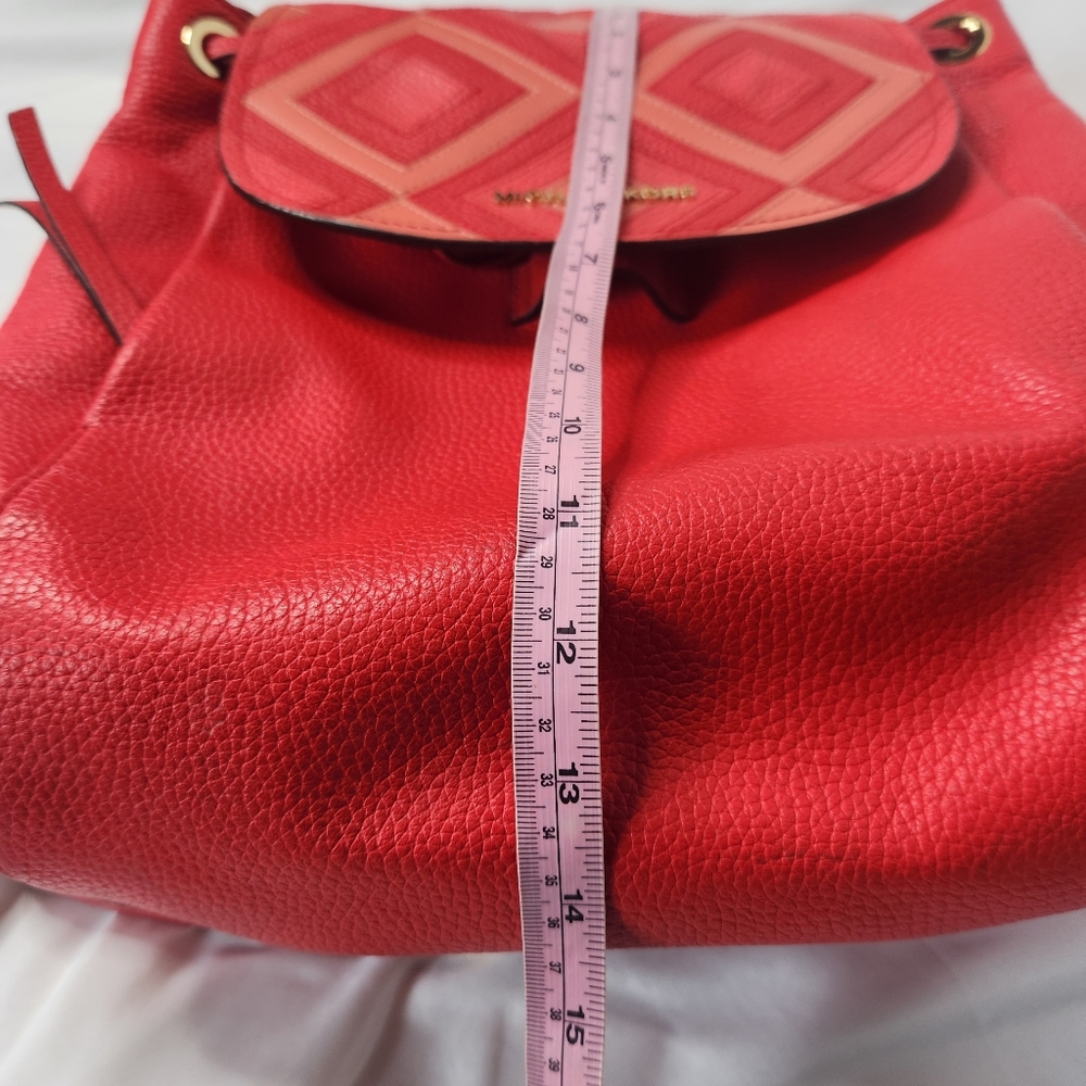 Michael Kors Red Riley Backpack - Picture 14 of 16